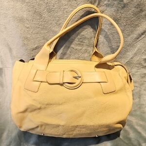 FURLA Cream Leather Tote Bag